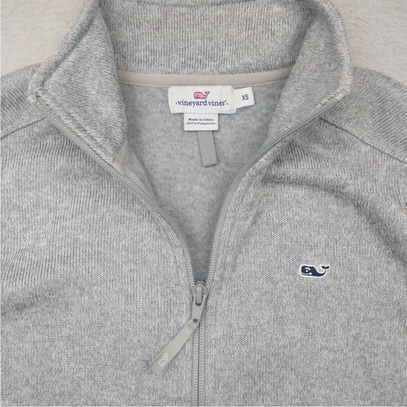 NWT - Vineyard Vines Sweater Womens XS Gray Full Zip Knit Fleece Vest - Picture 1 of 7